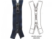 Fermeture Eclair métal double curseur séparable bleu Z18- Jaspe Couture