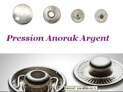 Argent Bouton Pressions Anorak  15mm (les100 paires)